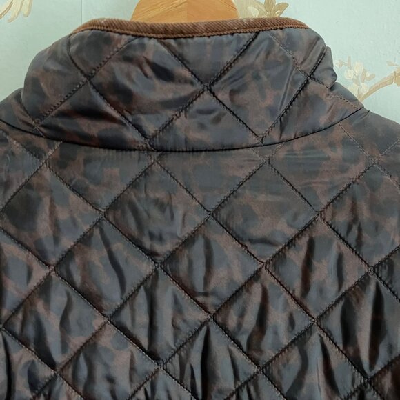 Talbots Women Quilted Jacket 2X Brown Corduroy Trim Barn Coat Country Equestrian - Picture 8 of 12